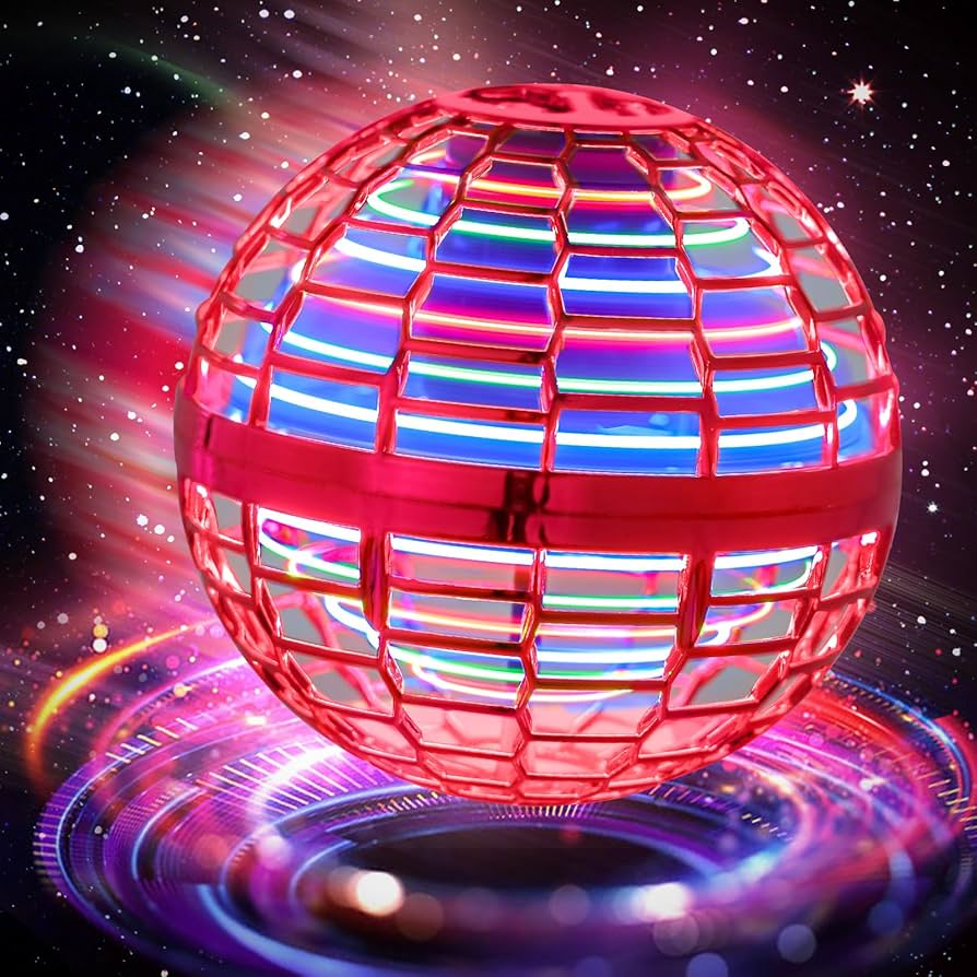 Colorful disco ball with a starry background