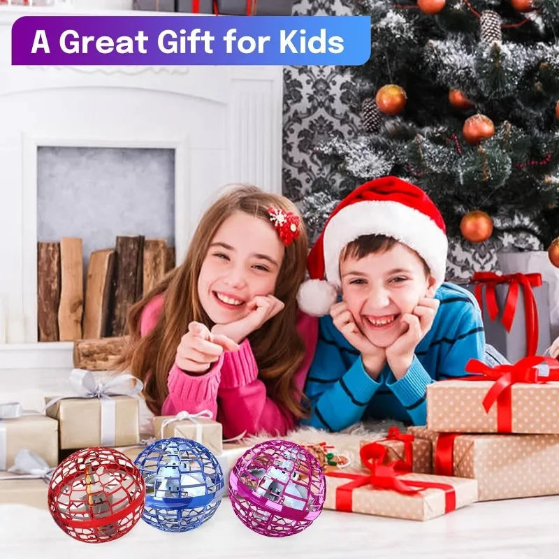 Two children in front of a Christmas tree with presents and ornaments, text 'A Great Gift for Kids' above.