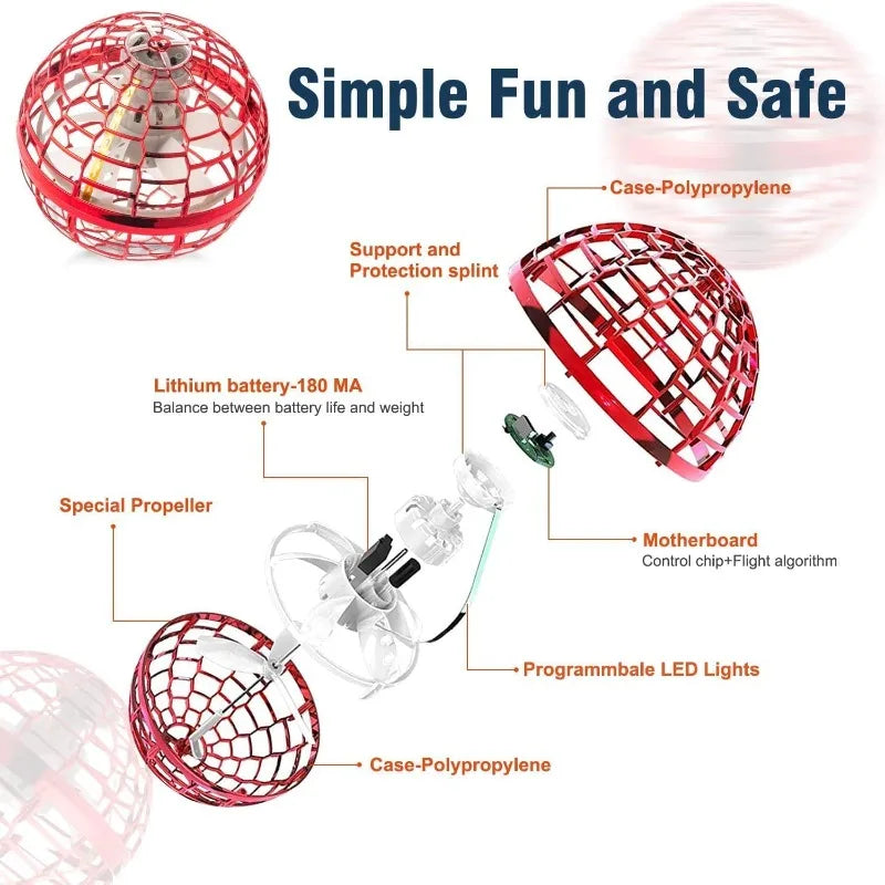Flying Orb Boomerang Ball – Hand-Controlled Mini Drone Toy